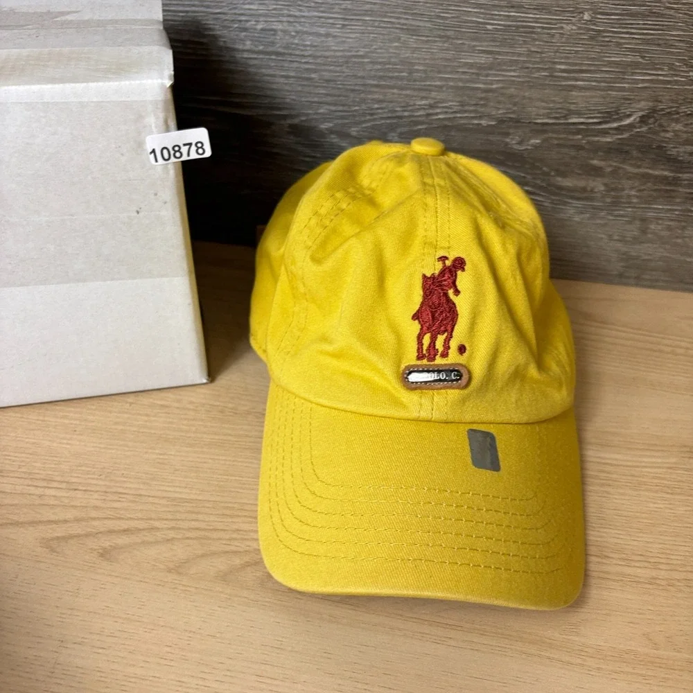 Eagle Polo Club Golf Hat Cap Strap Back Yellow Adjustable